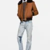 Jeans med trompe-l’œil-band