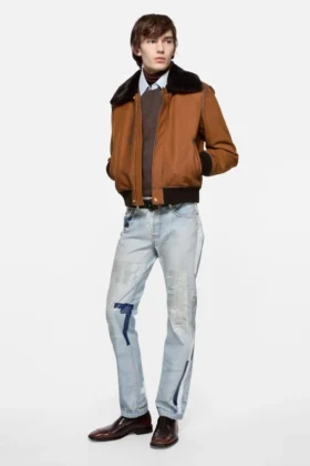 Jeans med trompe-l’œil-band