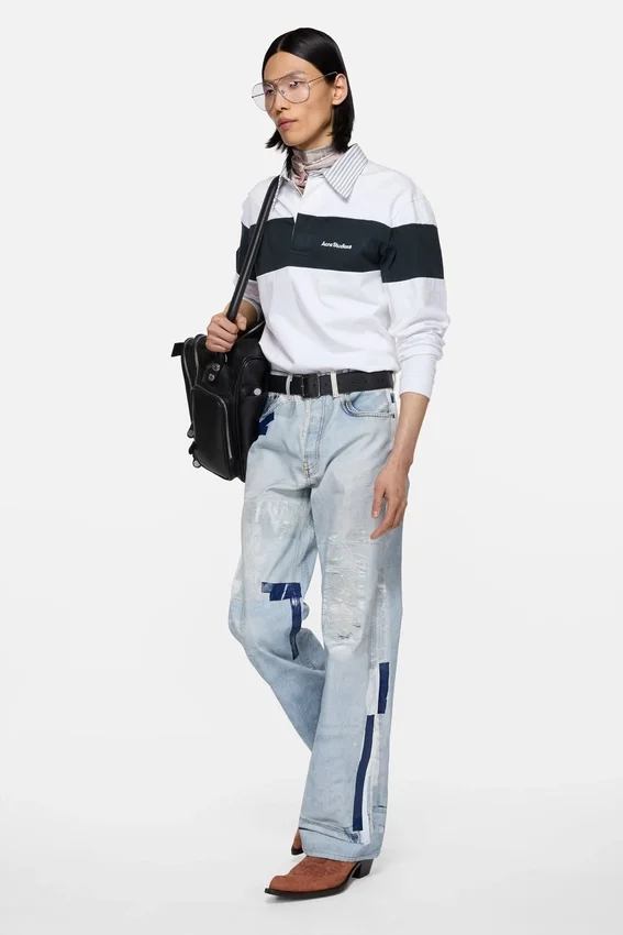 Jeans med trompe-l’œil-band