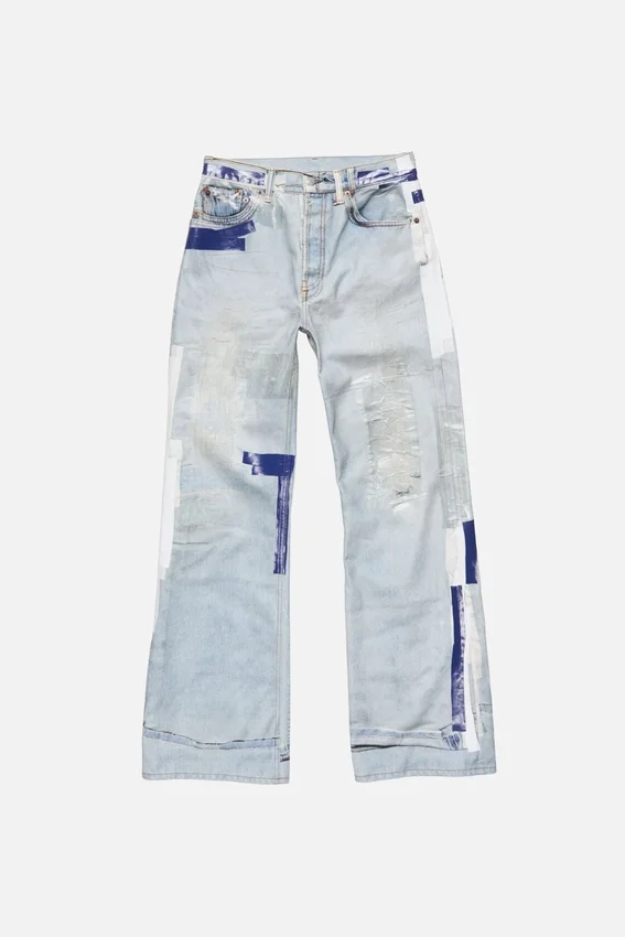 Jeans med trompe-l’œil-band