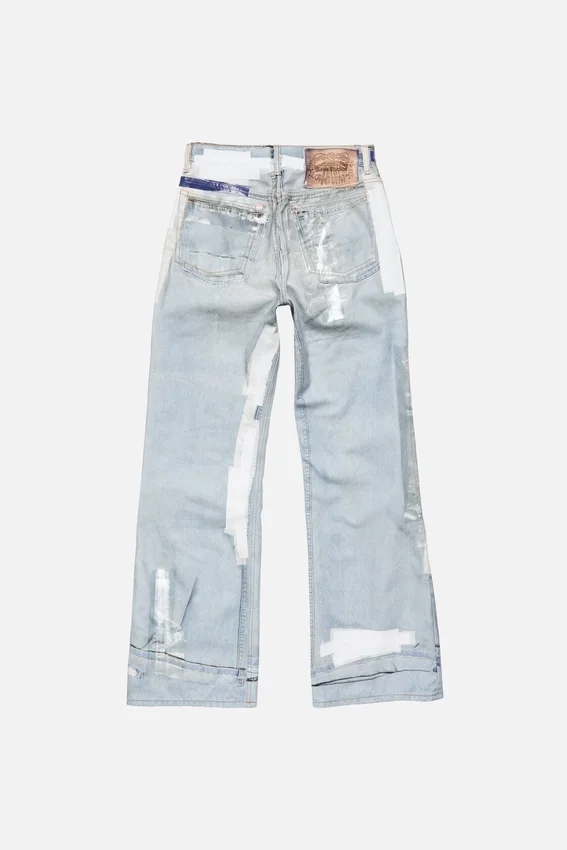 Jeans med trompe-l’œil-band