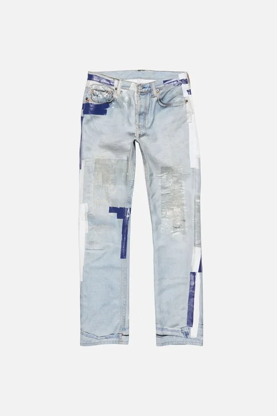 Jeans med trompe-l’œil-band