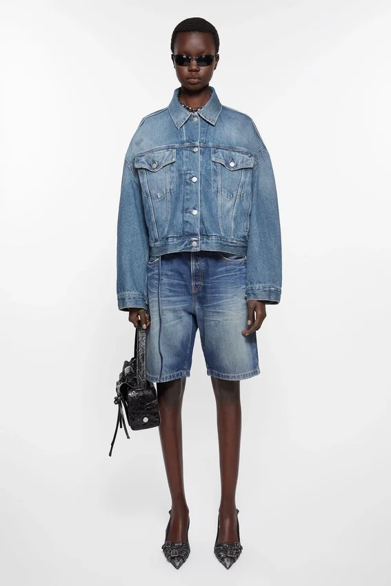 Jeansjacka – avslappnad, kort passform