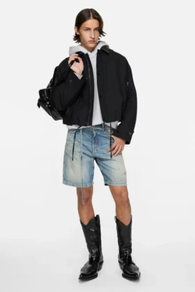 Jeansshorts med bälte