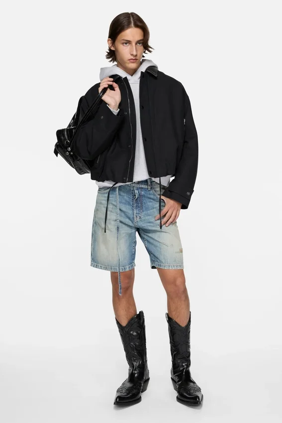 Jeansshorts med bälte
