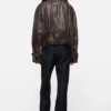 Kort lädertrenchcoat