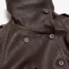 Kort lädertrenchcoat