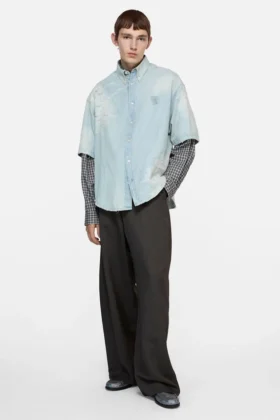 Lappad denimskjorta