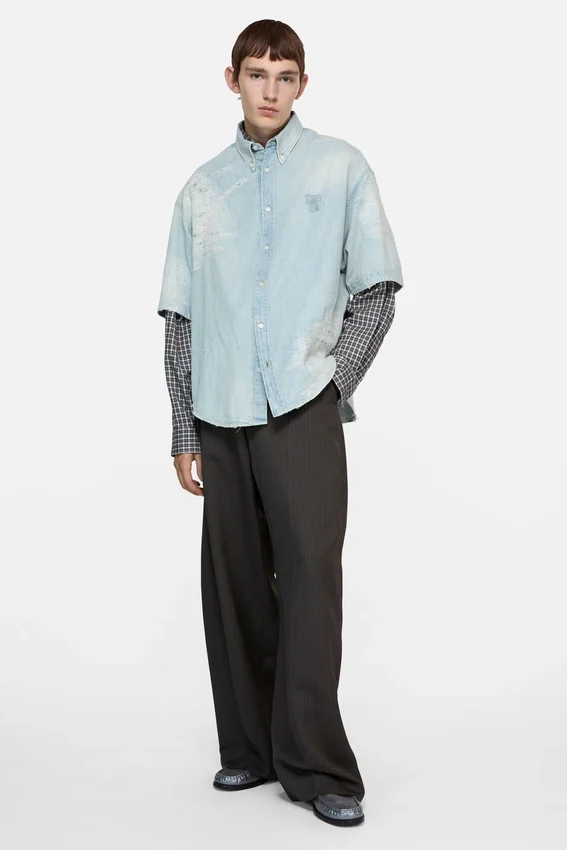 Lappad denimskjorta