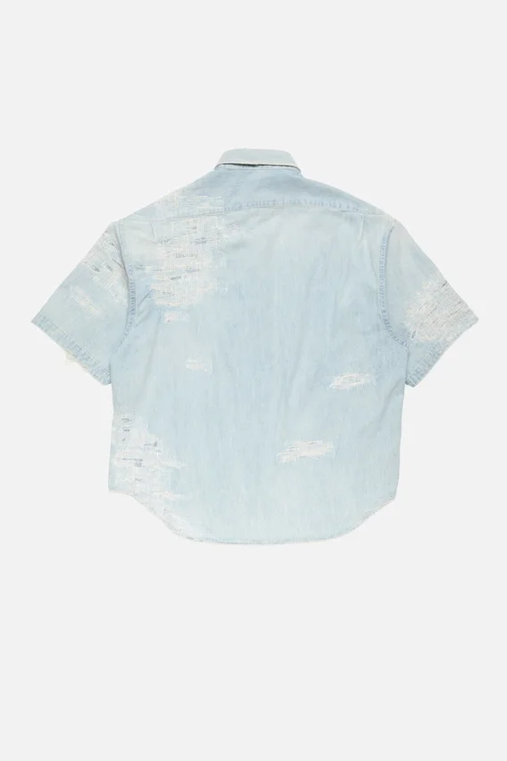 Lappad denimskjorta