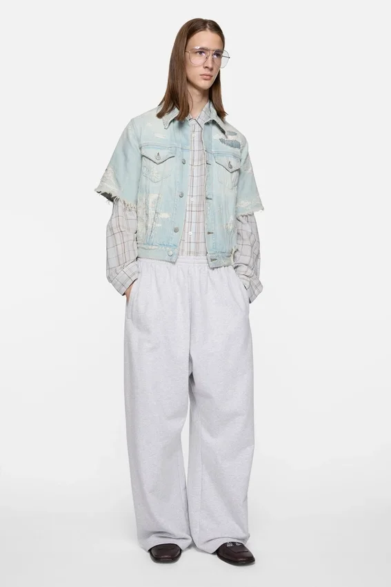 Lappad jeansjacka