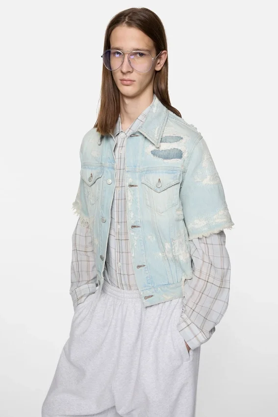 Lappad jeansjacka