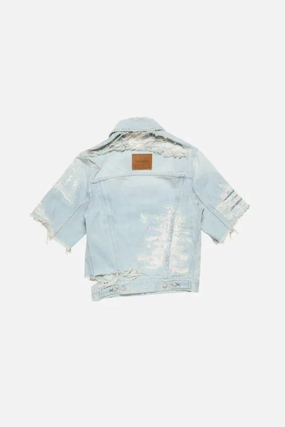 Lappad jeansjacka