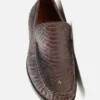 Loafers med tryckt pytonmönster