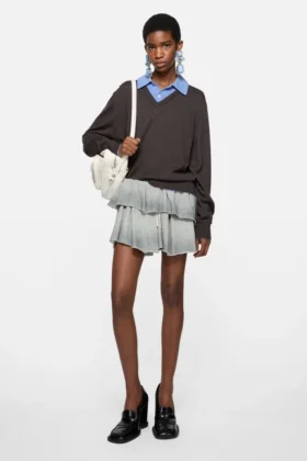 Minikjol i fleece