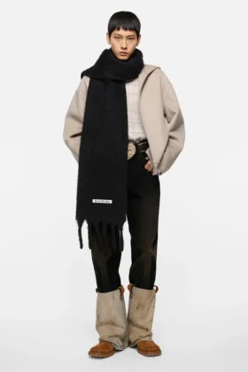 Mohair-halsduk med logotyp