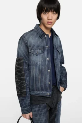 Patchwork-jeansjacka