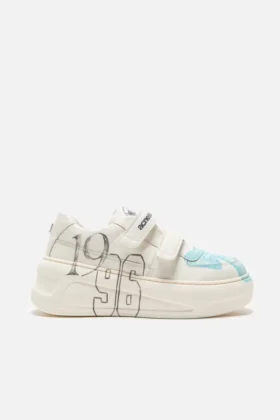 Platform-sneakers med kardborreband