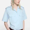 Poplin-skjorta med knappar