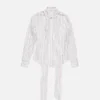 Randig blus med halsduk
