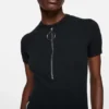 Ribbad T-shirt med dragkedja