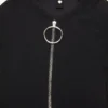 Ribbad T-shirt med dragkedja