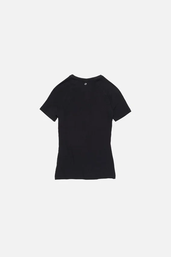 Ribbad T-shirt med dragkedja