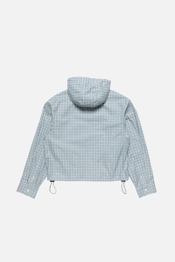 Rutig jacka med huva