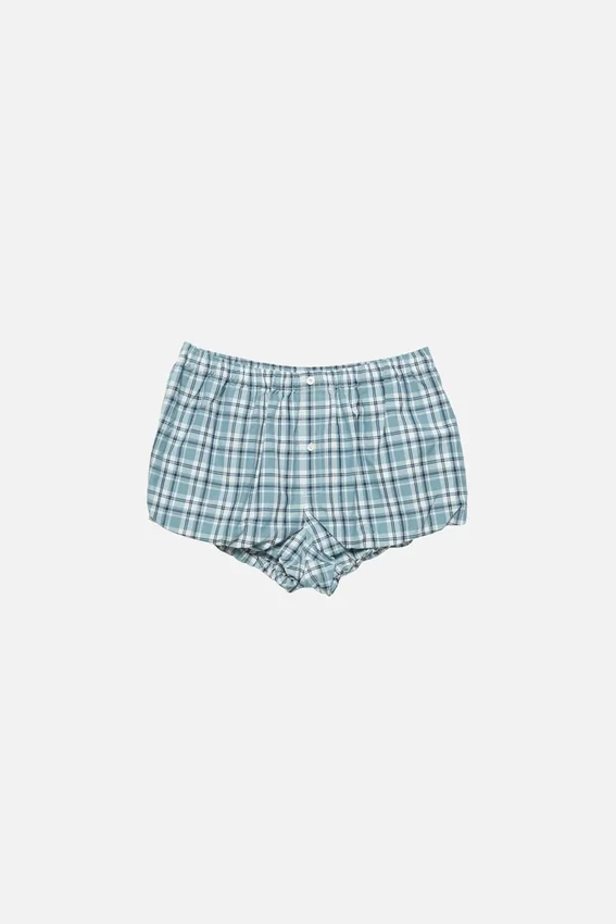 Rynkade rutiga shorts