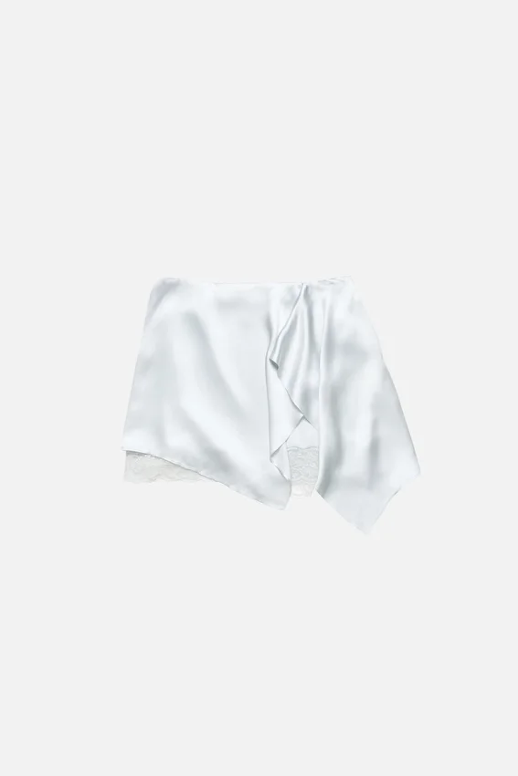 Satin kjol med volanger