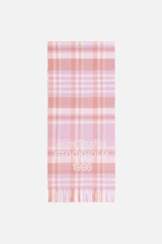 Scarf med rutmönster och logotyp – bred