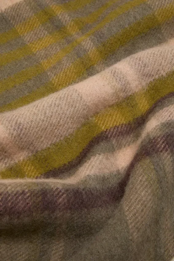 Scarf med rutmönster och logotyp – bred