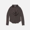 Silkesblus med cowl-hals