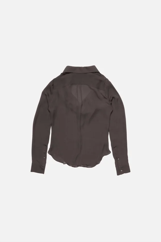 Silkesblus med cowl-hals