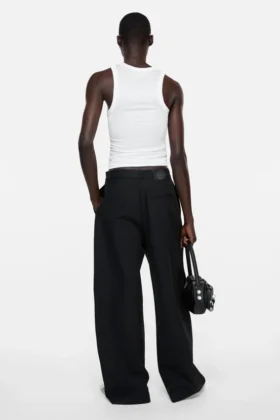 Skrynklig tanktop med tryck