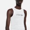 Skrynklig tanktop med tryck