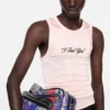 Skrynklig tanktop med tryck