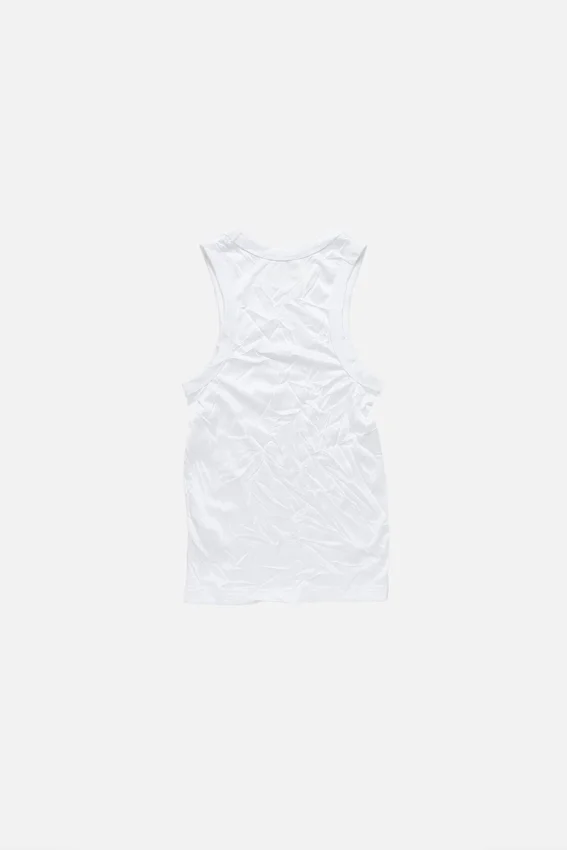 Skrynklig tanktop med tryck