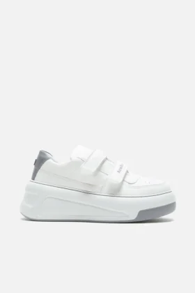 Sneakers i läder med kardborreband