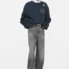 Sweatshirt i sliten fleece