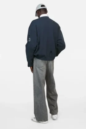 Sweatshirt i sliten fleece