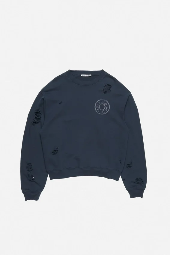 Sweatshirt i sliten fleece