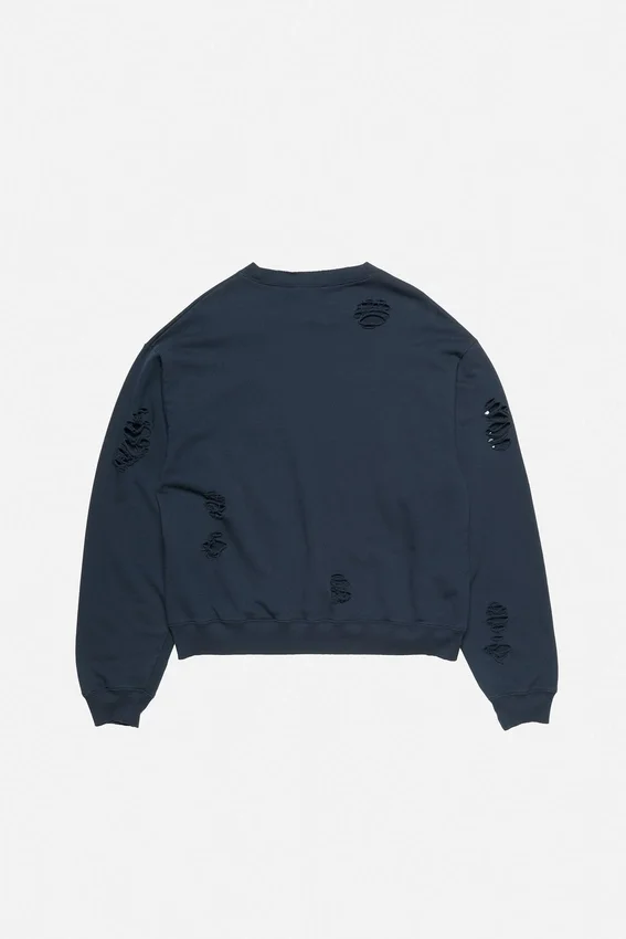 Sweatshirt i sliten fleece