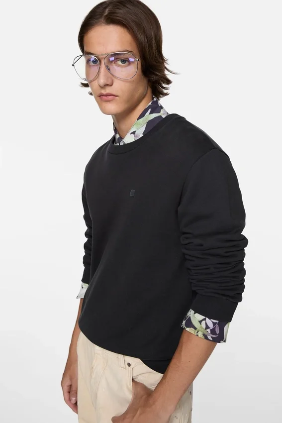 Sweatshirt med fleece-logotyp