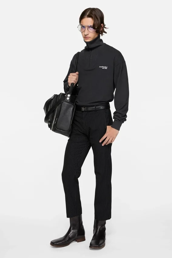 Sweatshirt med halv dragkedja och logotyp