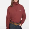 Sweatshirt med halv dragkedja och logotyp