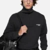 Sweatshirt med halv dragkedja och logotyp