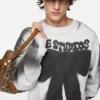 Sweatshirt med sprayat logotryck