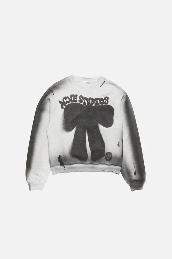 Sweatshirt med sprayat logotryck