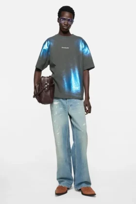 T-shirt med glitterlogotyp